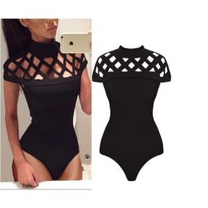 Sexy Ladies Women Short Sleeve Bodysuits Fashion Stretch Leotard